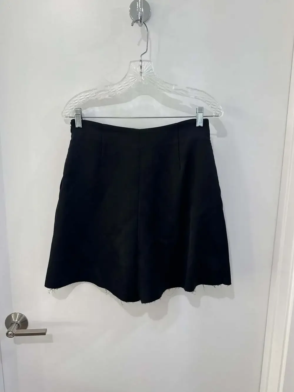 Céline Black Pleated Raw-Hem Skirt/Culottes